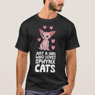 Camiseta Gato Sphynx Sem Pelos Só Uma Garota Que Ama Sphynx