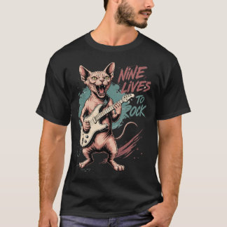 Camiseta Gato Sphynx Shredder Rock