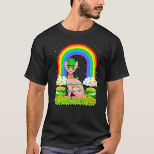 Camiseta Gato Sphynx Trevo de Cores Gato Sphynx St Patrick