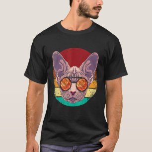Camiseta Gato Sphynx Vintage Face Retro Gatinho Estilo Anos