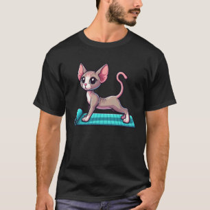 Camiseta Gato Sphynx Yoga Pet Meditação Divertida