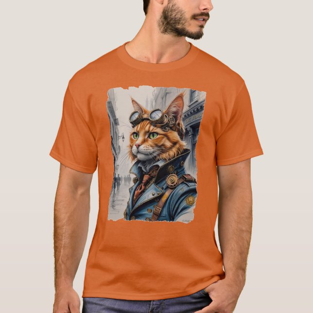 Camiseta Gato Steampunk! (Frente)
