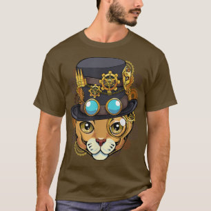 Camiseta Gato Steampunk Gato Medieval Mecânico Vitoriano K