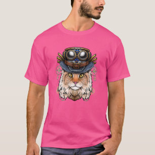 Camiseta Gato Steampunk Kitten Yellow Cat Cosplay