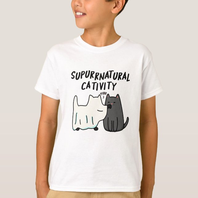Camiseta Gato Su-Purr-Natural Engraçado (Frente)
