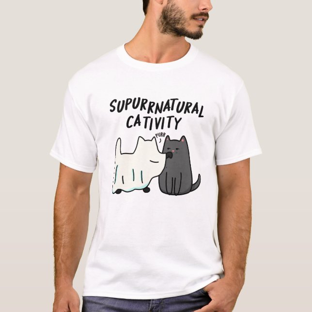 Camiseta Gato Su-Purr-Natural Engraçado (Frente)