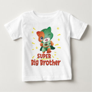 Camiseta Gato Super-Herói Verde Super Irmão Mais Velho