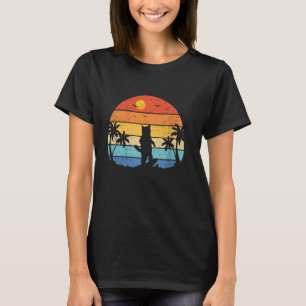 Camiseta Gato Surfando Kit Retro Gatinho Surfista Praia Ama