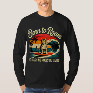 Camiseta Gato Surfista de Verão - Design Retro de Praia