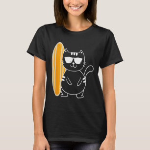 Camiseta Gato Surfista - Pranchas de Surf Praia Ondas do Oc