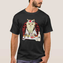 Gato Sushi japonês cereja floresce kawaii