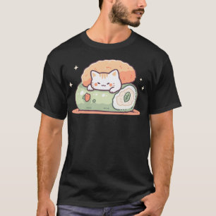 Camiseta Gato Sushi Kawaii