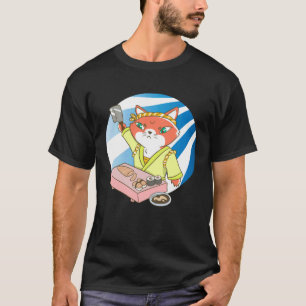 Camiseta gato sushi peixe china