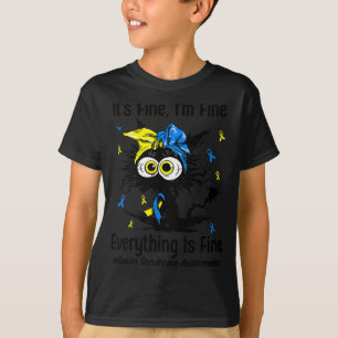 Camiseta Gato t21 de conscientização da síndrome de down mo
