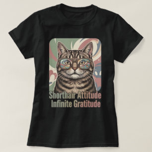 Camiseta Gato Tabby Legal Óculos Arredondados Arte de Pared