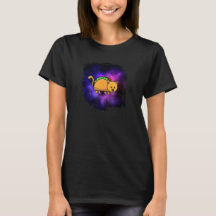 Camiseta Gato Taco Espacial Louco Galáxia Kitten