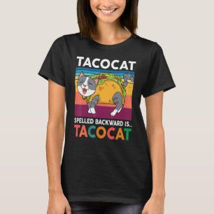 Camiseta Gato Taco Mulheres Homens Crianças Fofo Escrito a