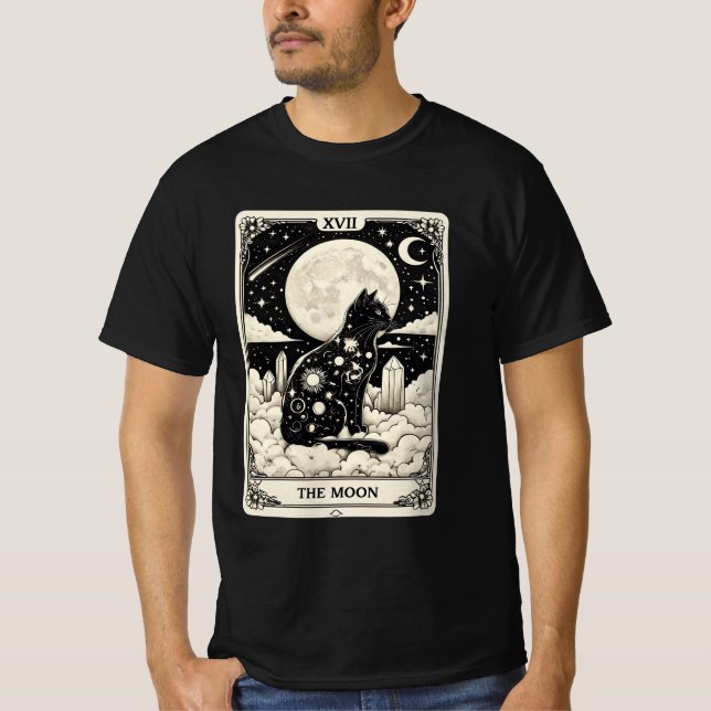 Camiseta Gato Tarot O Gráfico Da Lua (Frente)