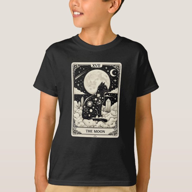 Camiseta Gato Tarot O Gráfico Da Lua (Frente)