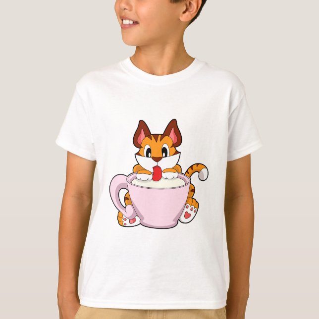 Camiseta Gato-Tigre com Xícara de Leite.PNG (Frente)