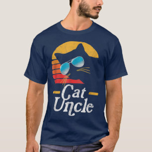 Camiseta Gato Tio Vintage 80s Estilo Cat Retro Óculos Solar