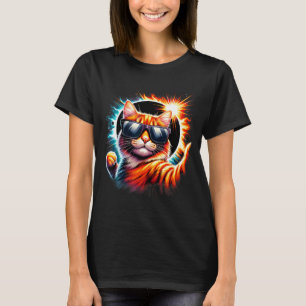 Camiseta Gato Tirando Uma Selfie Com Eclipse Solar Total 20