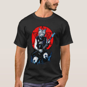 Camiseta Gato Toca Guitarra Heavy Meowtal Música Extrema Me