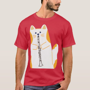 Camiseta gato tocando CLARINET
