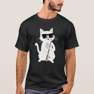 Camiseta Gato tocando Clarinete Baixo