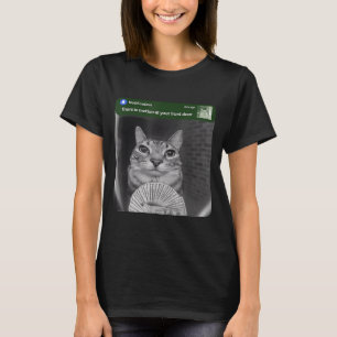 Camiseta Gato Tocando com Meme de Movimento