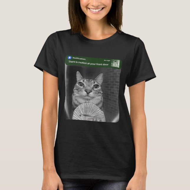Camiseta Gato Tocando com Meme de Movimento  (Frente)