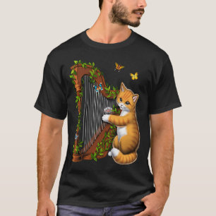 Camiseta Gato Tocando Harpa