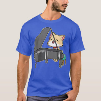 Camiseta Gato Tocando Piano Gatinho Pets Anim