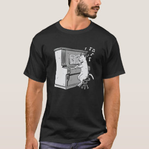 Camiseta Gato Tocando Piano Música Divertida Pianista Gato