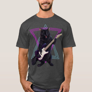 Camiseta Gato tocando violão de baixo