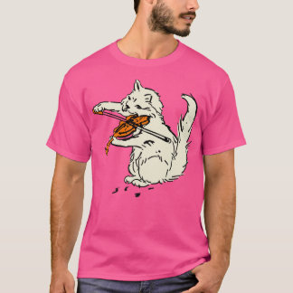 Camiseta gato tocando violino