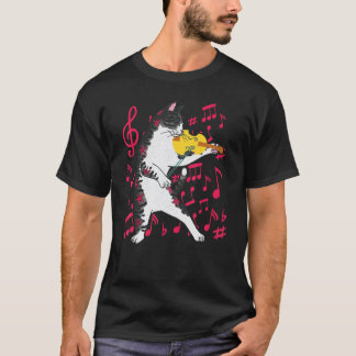 Camiseta Gato Tocando Violino Instrumentos Musicais Violini