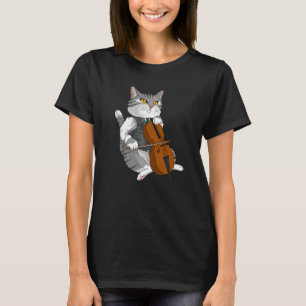 Camiseta Gato tocando Violoncelo Violino instrumento musica