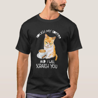 Camiseta Gato Tocar Meu Café E Eu Vou Arranhar Você