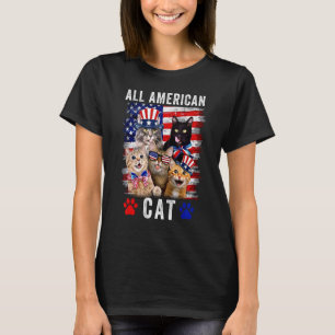 Camiseta Gato Todo Americano 4 De Julho Merica Gato America