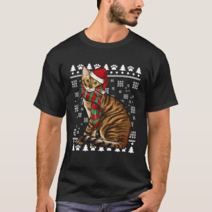 Camiseta Gato Toyger Chapéu do Papai Noel Natal Feio de Nat