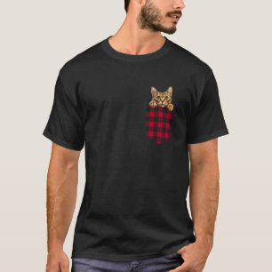 Camiseta Gato Toyger no Bolso Espiando Amante de Gatinhos M