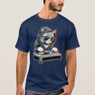 Camiseta Gato Trippy Dj Rave Festival Ilusão Óptica EDM P