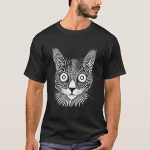 Camiseta Gato Trippy Gatinho Estranho em Estilo Goth Grunge