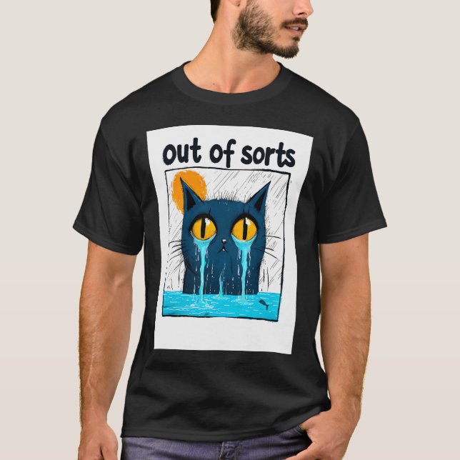Camiseta Gato Triste "Desanimado" (Frente)