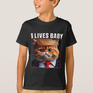 Camiseta Gato Trump 9 Vidas Por Divertido Voto Para Gatos T
