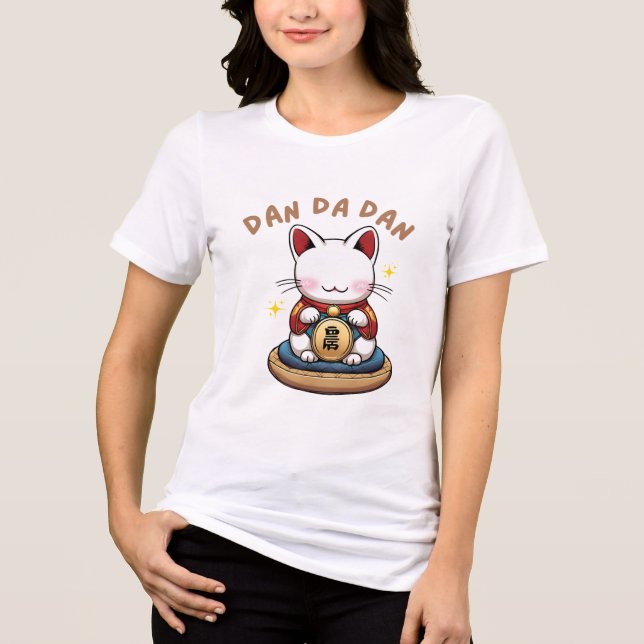 Camiseta Gato Turbo-Avó Dandadan - Desenho De Manga Anime B (Frente)