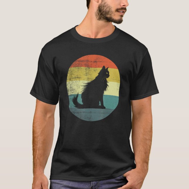 Camiseta Gato Turco Angora Retro (Frente)