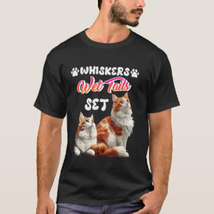 Camiseta Gato Turco de Van BIGODES RABOS MOLHADOS Funny Tur