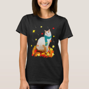 Camiseta Gato Turco de Van de Ação de Graças de Outono Dive